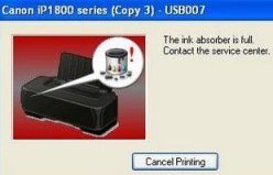 ink absorber is full canon ip1880